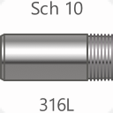 Generic - Nipple Seamless SS316L BVxTHD Sch 10