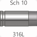 Generic - Nipple Seamless SS316L GRVxTHD Sch 10